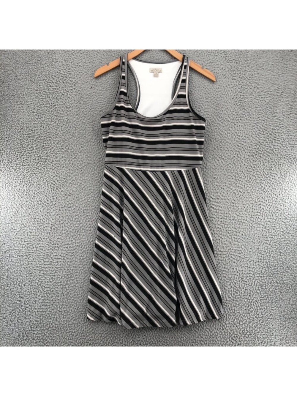 Tahama Dress Women Small Grey Striped Mini Athletic Racerback Tennis Golf Active